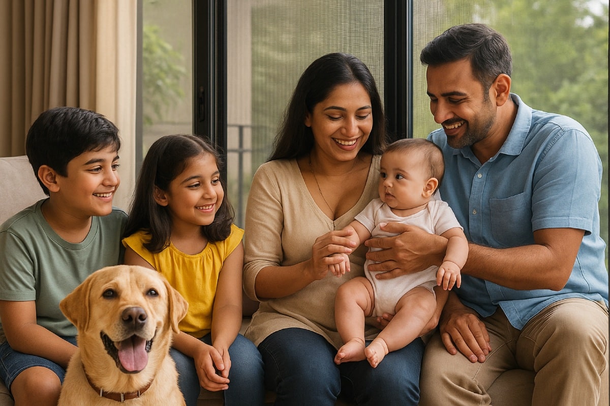 Family using Window Screens & Mosquito Net/Mesh in Gurugram at Sushant Lok